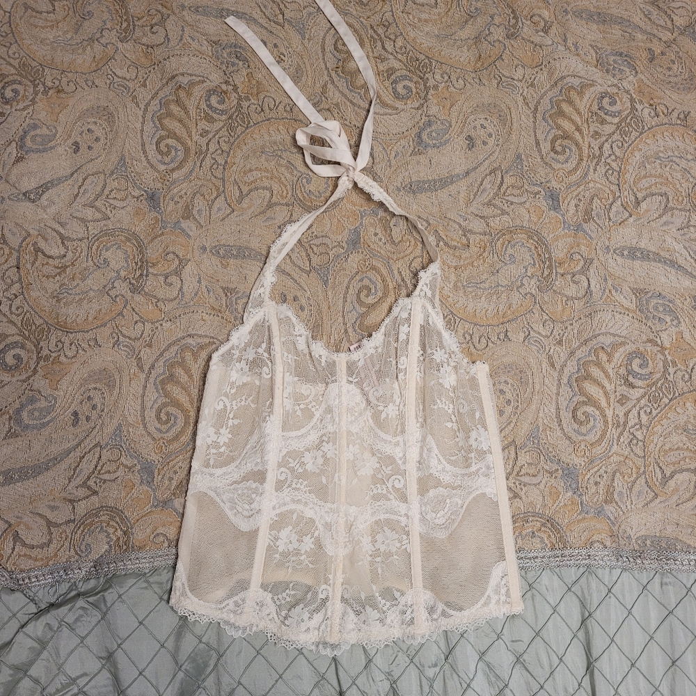 Victoria's Secrets Lace Corset Top Cupless Medium (34 band)